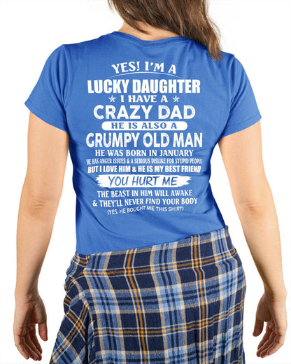 January - Awesome Grumpy Old Dad - Special gift for your daughter From Dad - SNOW01 (SKU10-50-01)