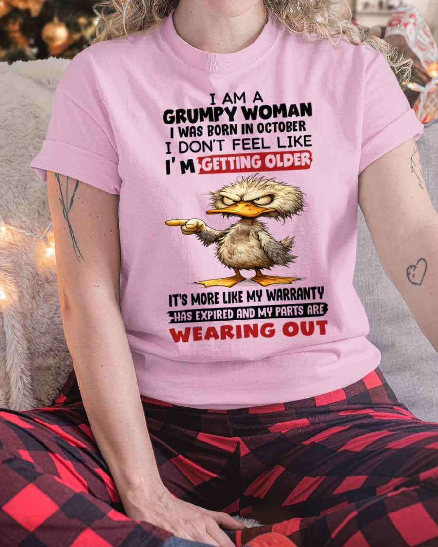 SNOW10 - Funny Grumpy Woman Shirt Born in October – Birthday Gift Idea - FMA (SKU2602-175-10)