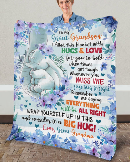 Special Gift For Your Great Grandson Blanket - From Great Grandma