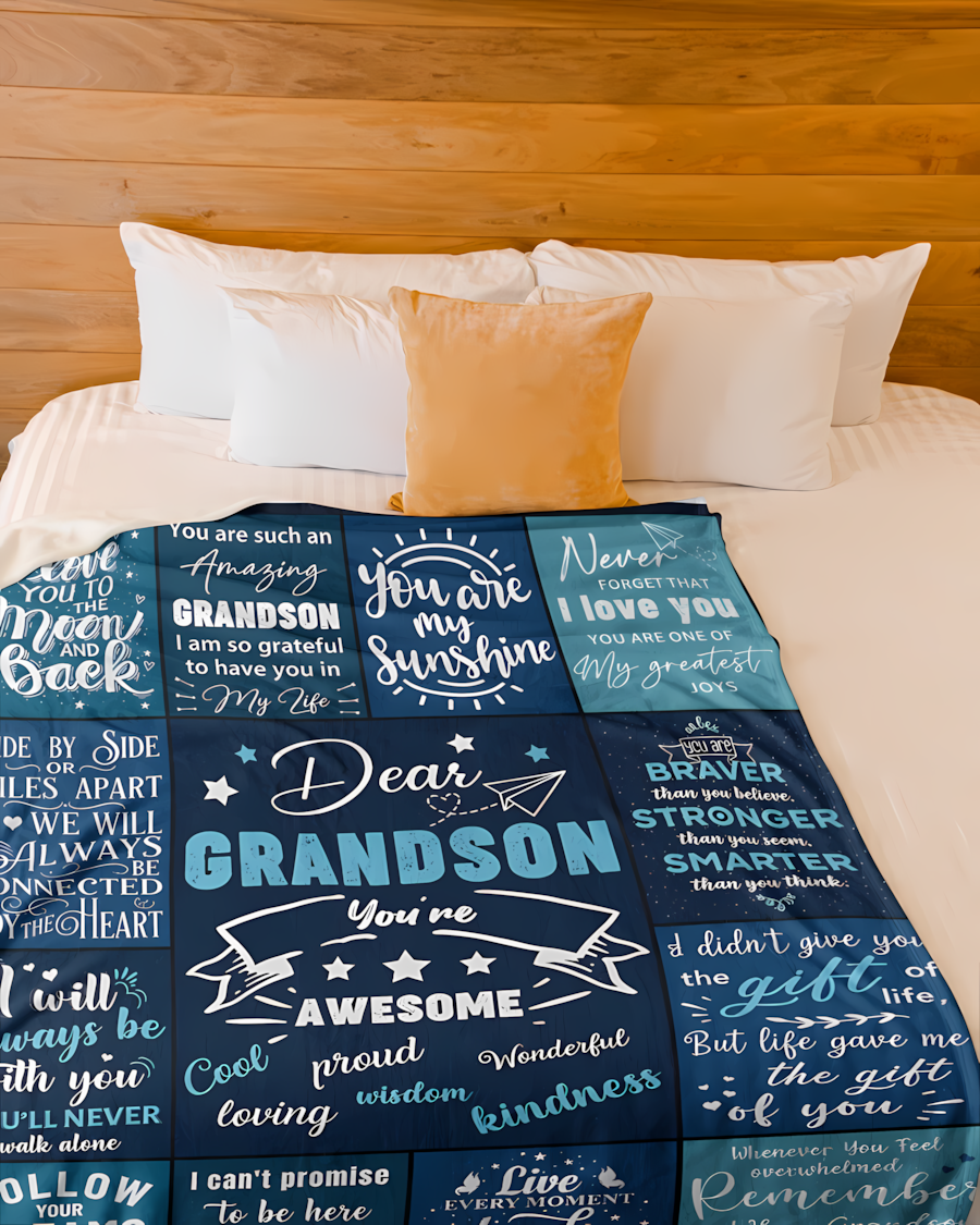 Special Gift For Your Grandson Blanket - From Grandma (SKU2607-228)
