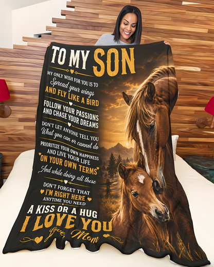 Special Gift For Your Son Blanket - From Mom (SKU2606-82)
