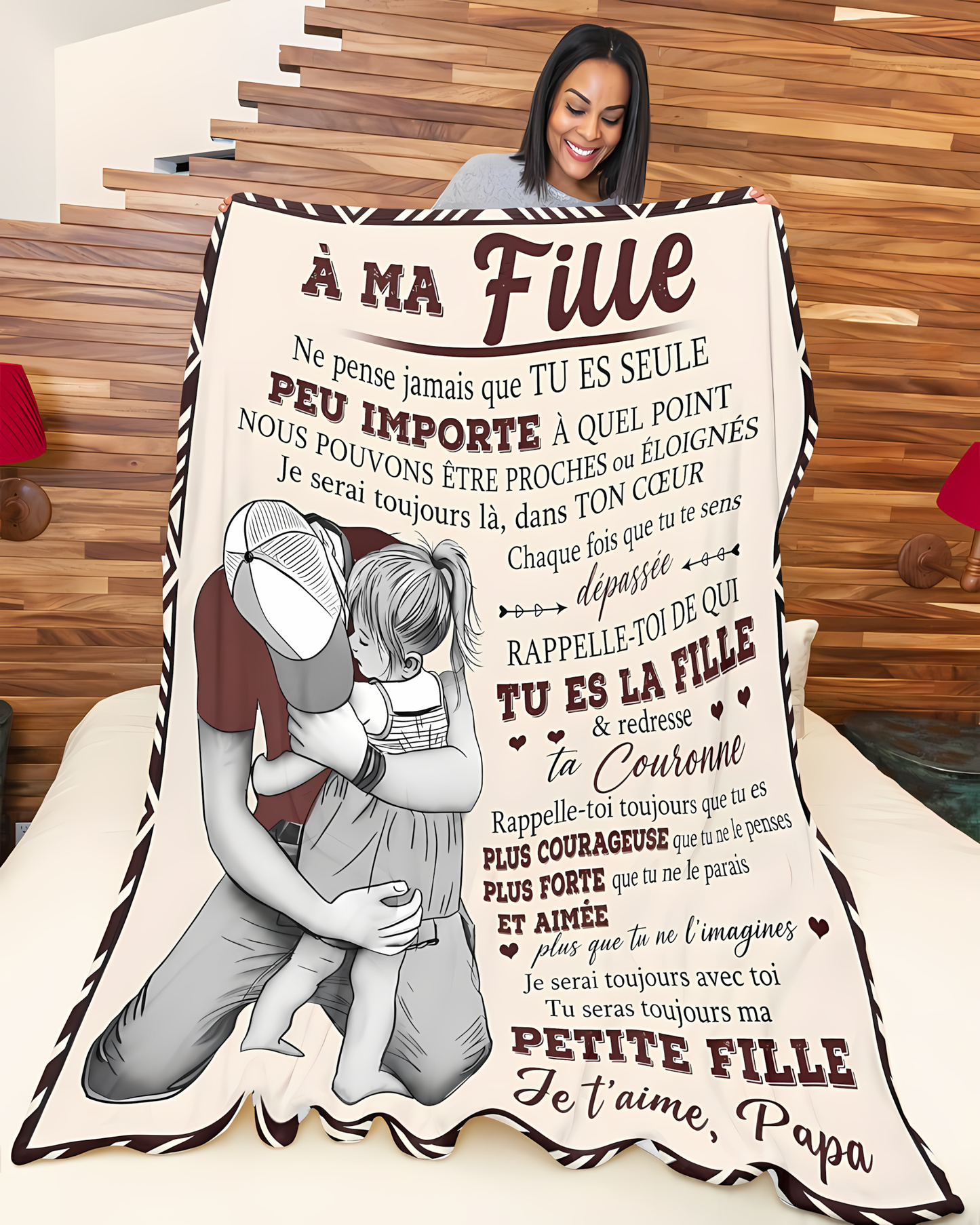 Couverture Cadeau Spécial Pour Votre Fille - De la part de Papa (SKU2606-190)