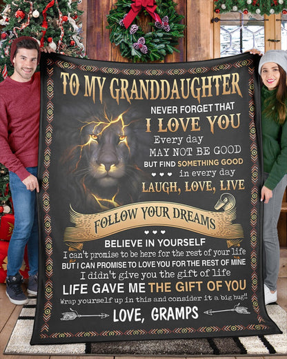 Special Gift For Your Granddaughter Blanket - From Gramps (SKU-CHAU-B03)
