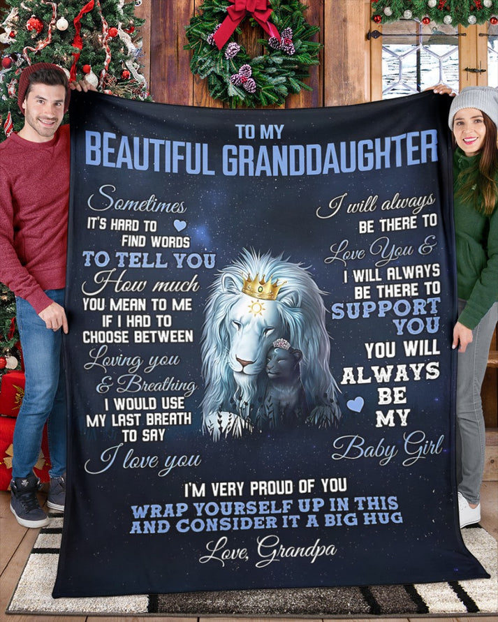 Special Gift For Your Granddaughter Blanket - From Grandpa (SKUB10-175)