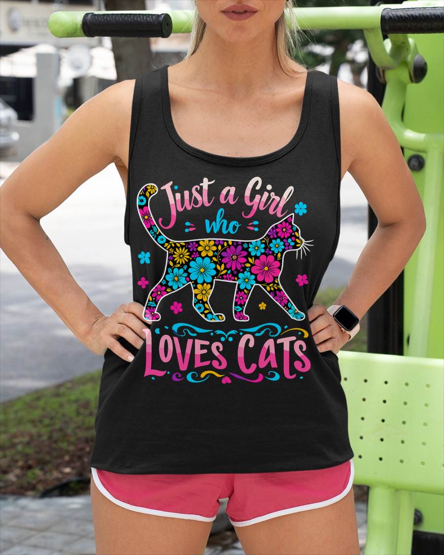 Cat Cute Just A Girl Who Loves Cats T-Shirt (SKU-SNOW-01)