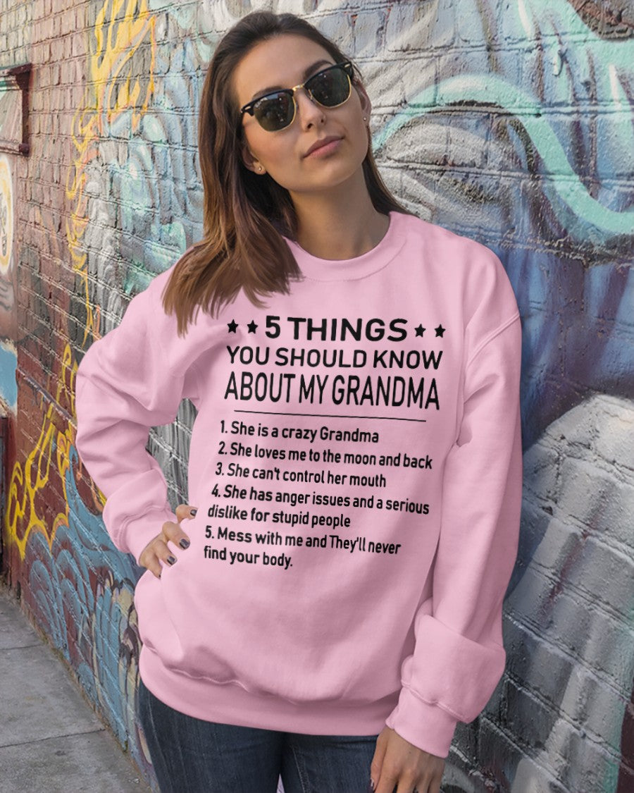 5 THINGS  YOU SHOULD KNOW ABOUT MY GRANDMA - Gift for granddaughter snow00 (SKU10-18)