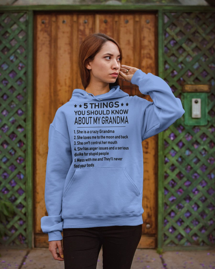 5 THINGS  YOU SHOULD KNOW ABOUT MY GRANDMA - Gift for granddaughter snow00 (SKU10-18)