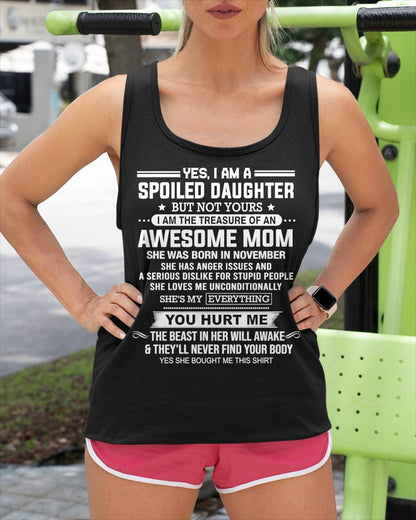 NOVEMBER, I AM THE TREASURE OF AN AWESOME MOM - GIFT T SHIRT FROM MOM FOR DAUGHTER - SNOW11 (SKU2603-366-11)