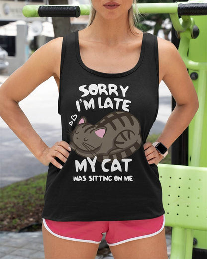 Sorry I'm Late My Cat was Sitting On Me Tshirt Cat Lover T-Shirt