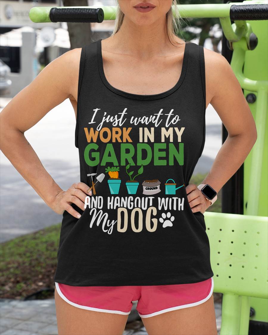Gardening T-Shirt Dog Lover Gardener Garden Pet Gift Plants T-Shirt