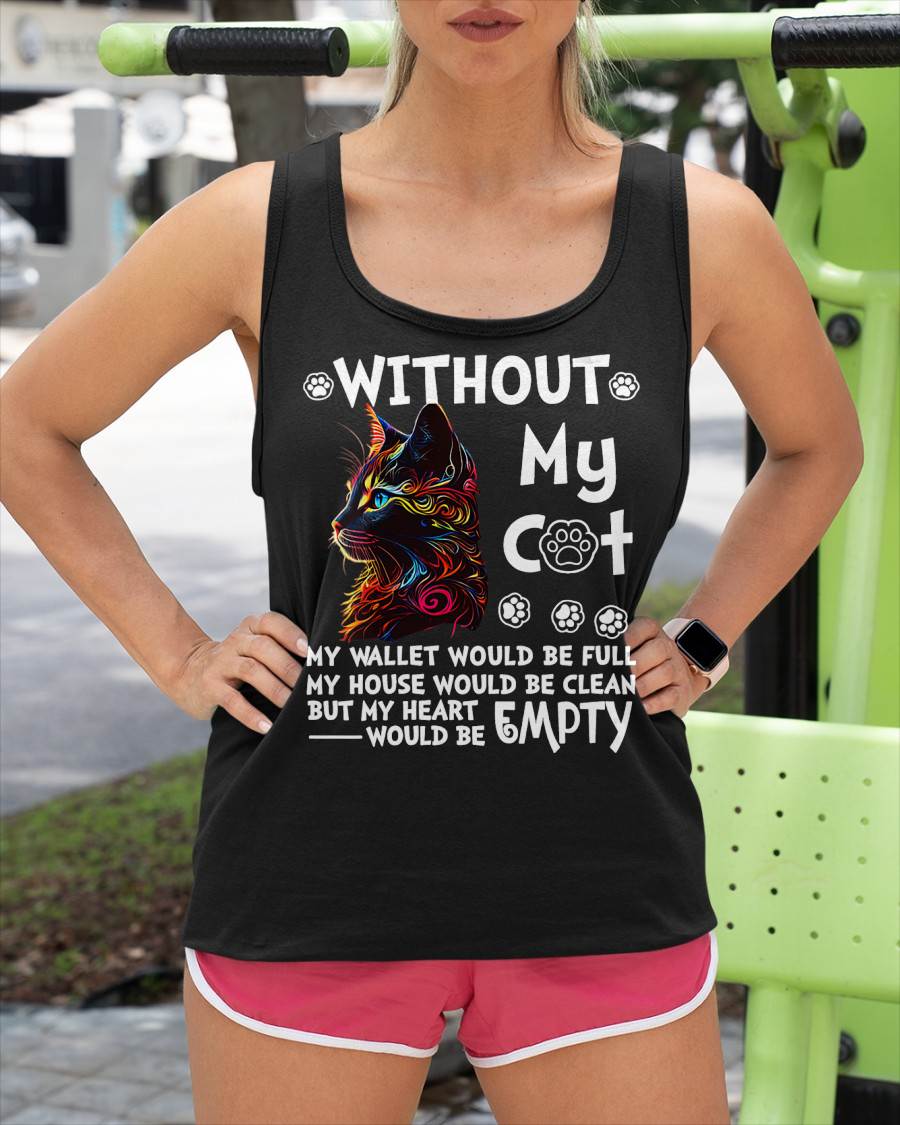 Womens Without My Cat My Wallet Would Be Full My House T-Shirt