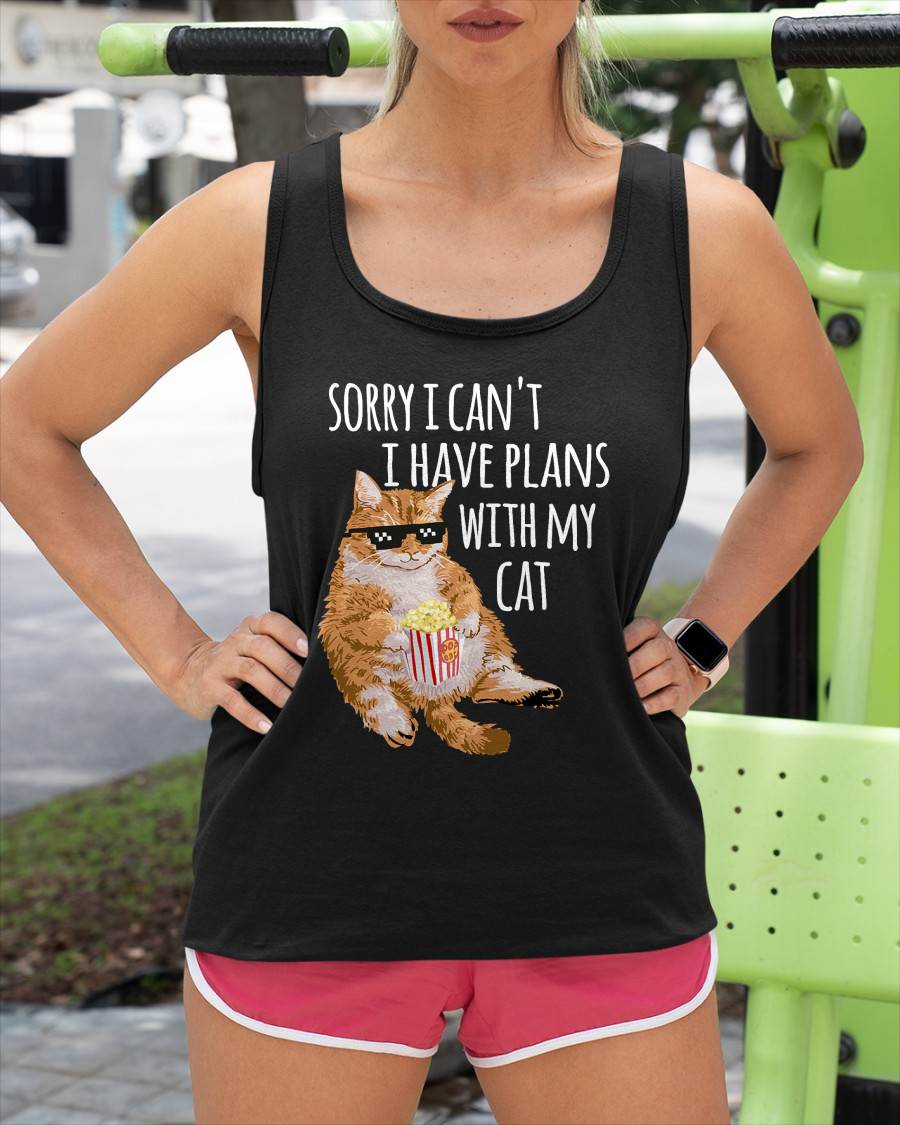 Sorry I Can't I Have Plans With My Cat Funny Cat Lover Gift T-Shirt