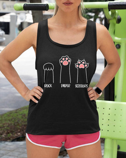 Introvert Cat Animal Rescue Pet Lover Apparel Rock Paper Scissors Hand Game Cute Paw Funny Cat T-Shirt