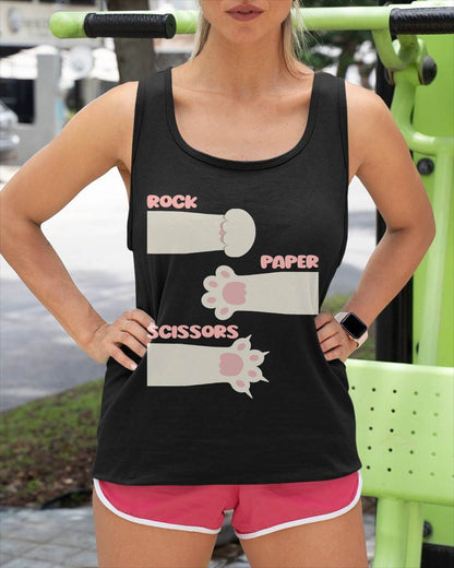 Rock Paper Scissors Hand Game Feline Animal Cute Cat T-Shirt