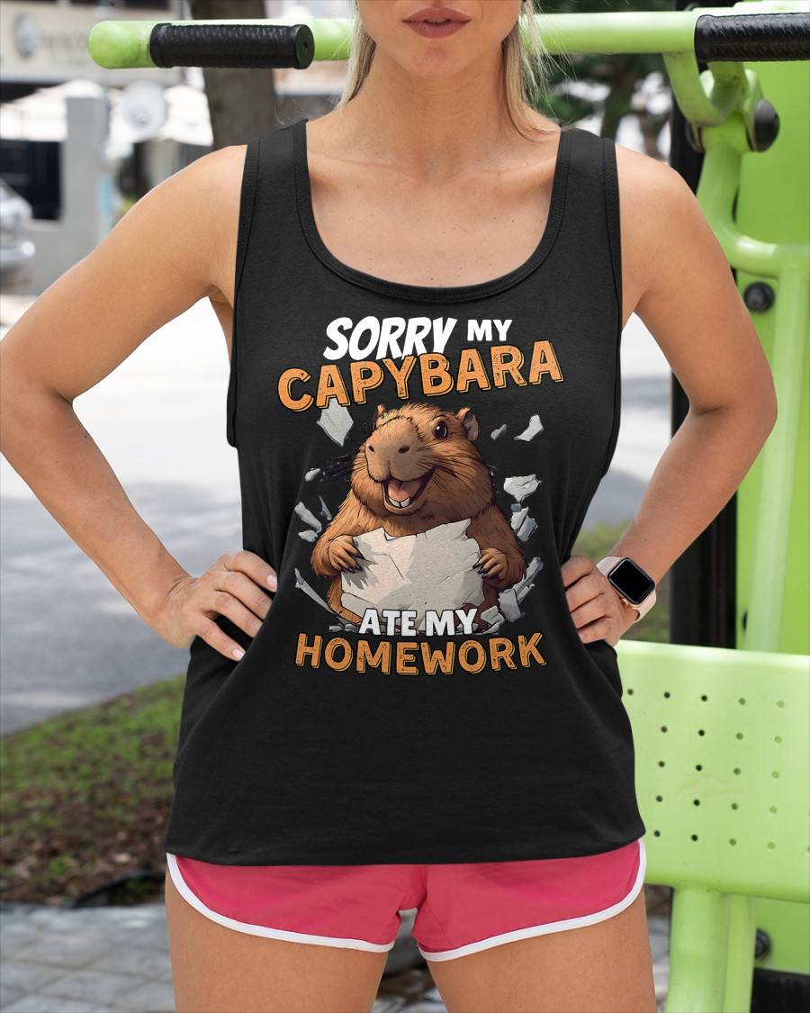 Sorry My Capybara Ate My Homework - Funny Capy Rodent Animal T-Shirt