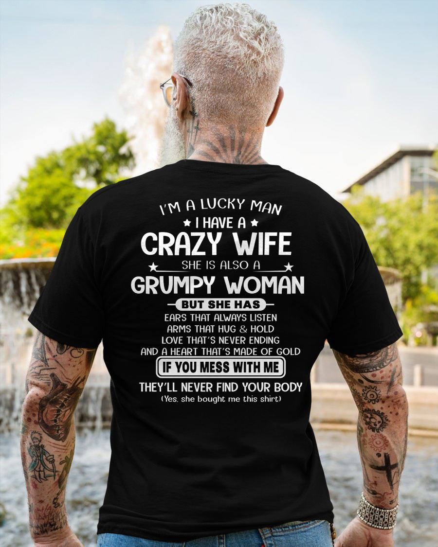 LUCKY MAN OF A GRUMPY WIFE  - GIFT FROM WIFE - SNOW00 (SKU12-277-00)