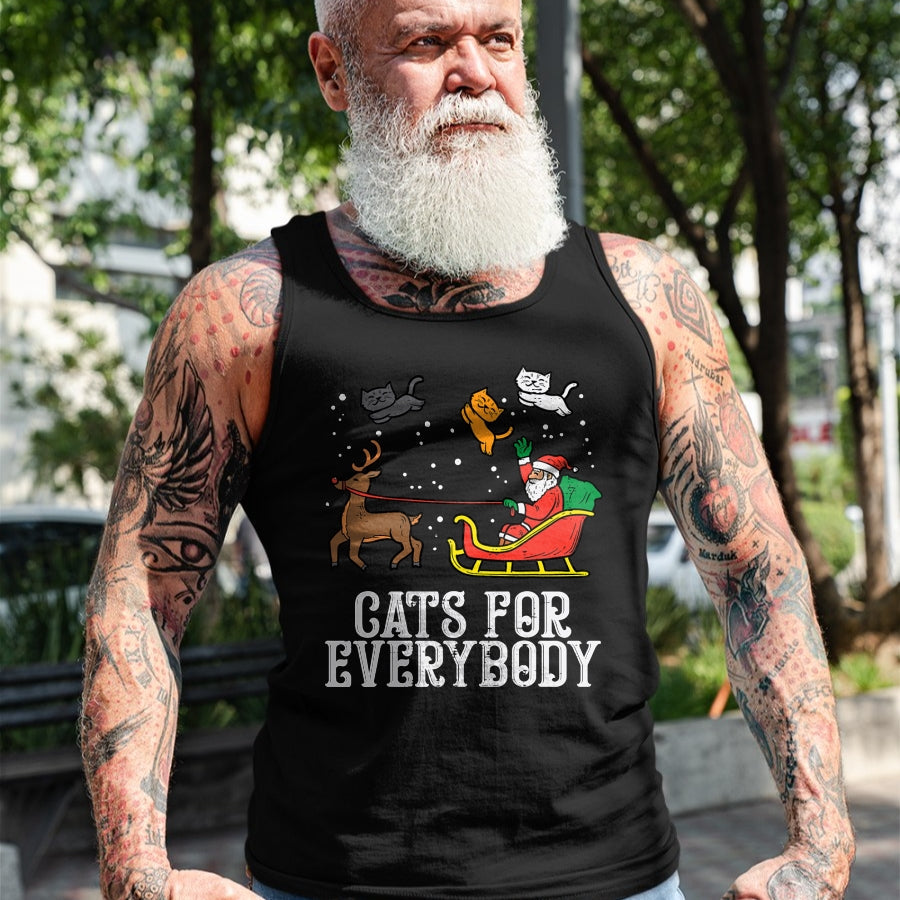 Cats For Everybody Christmas Cat Funny Xmas Women Santa T-Shirt - Christmas Unisex T-Shirt/Hoodie/Sweatshirt - SNOW00