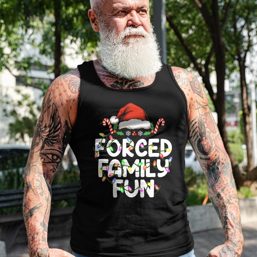 Forced Family Fun Christmas Pajamas Funny T-Shirt - Christmas Unisex T-Shirt/Hoodie/Sweatshirt - SNOW00