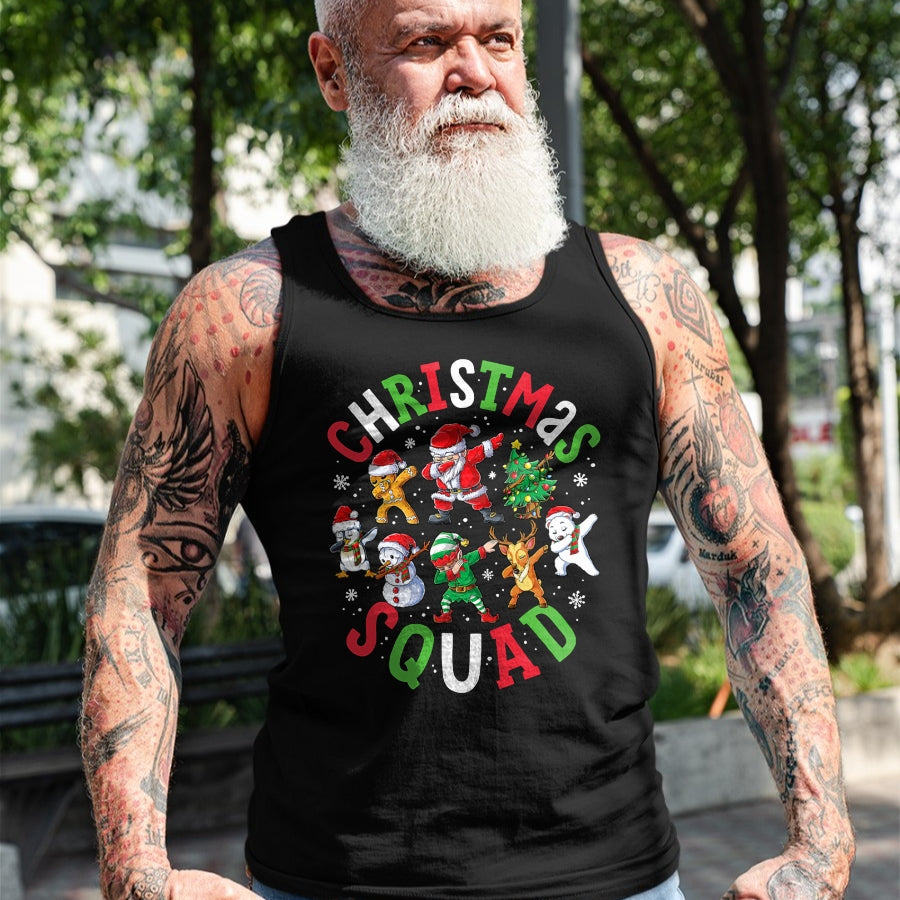 Christmas Squad Santa Dabbing Elf Family Matching Pajamas T-Shirt - Christmas Unisex T-Shirt/Hoodie/Sweatshirt - SNOW00