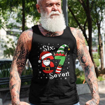 Funny Six Seven 67 Meme 6 7 Elf Santa Christmas Pajamas Kids T-Shirt  - Christmas Unisex T-Shirt/Hoodie/Sweatshirt - SNOW00