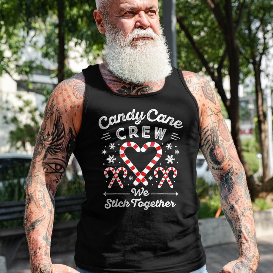 Christmas Candy Cane Heart Holiday Family Matching Pajama PJ T-Shirt - Christmas Unisex T-Shirt/Hoodie/Sweatshirt - SNOW00