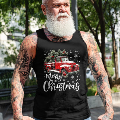 Merry Christmas Red Truck Family Matching Christmas Pajama T-Shirt - Christmas Unisex T-Shirt/Hoodie/Sweatshirt - SNOW00