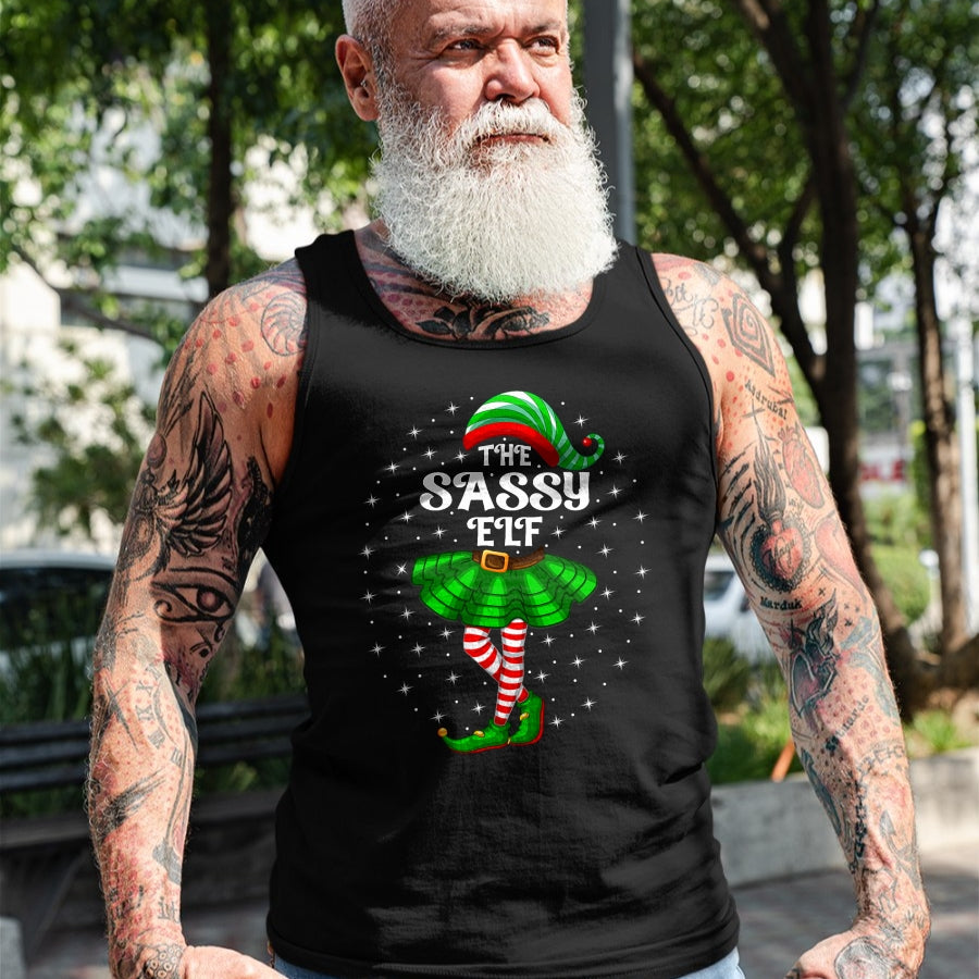 Xmas Family Matching Women Girls Mom The Sassy Elf Christmas T-Shirt - Christmas Unisex T-Shirt/Hoodie/Sweatshirt - SNOW00