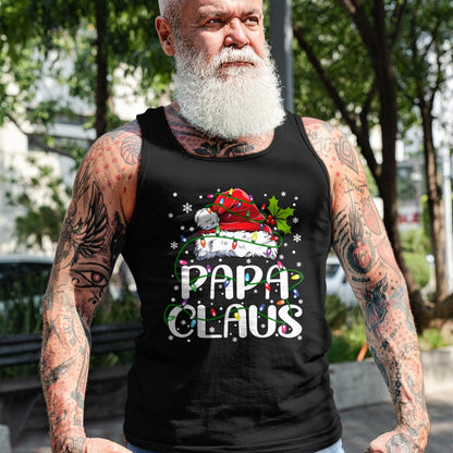Papa Claus Christmas Lights Pajama Family Matching T-Shirt - Christmas Unisex T-Shirt/Hoodie/Sweatshirt - SNOW00