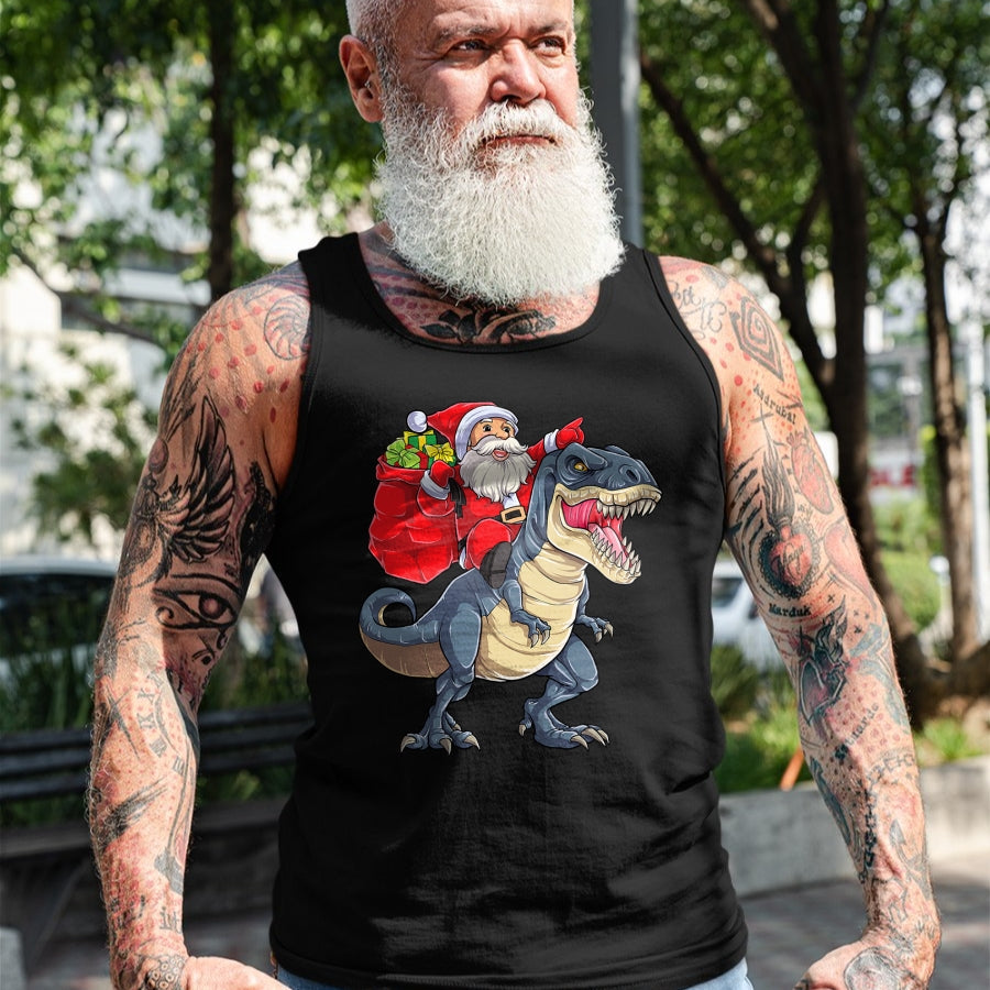 Dinosaur T rex Christmas Santa Boys Men Girls Xmas Squad T-Shirt - Christmas Unisex T-Shirt/Hoodie/Sweatshirt - SNOW00