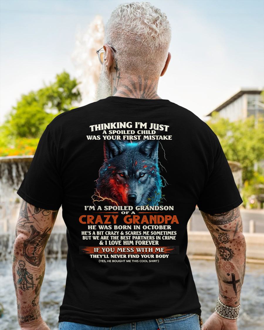 OCTOBER - SPOILED GRANDSON - GIFT FROM GRANDPA - SNOW10 (SKU26T-01-43-10)