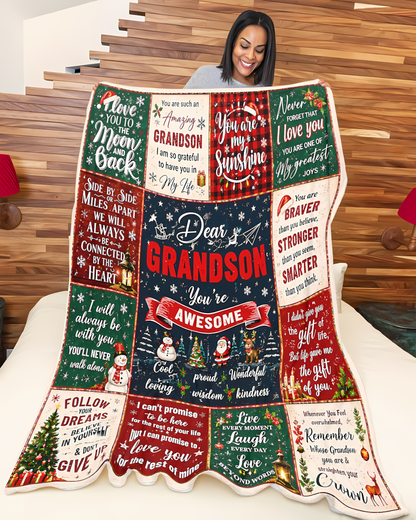 Special Gift For Your Grandson Blanket - From Grandma (SKU2607-231)