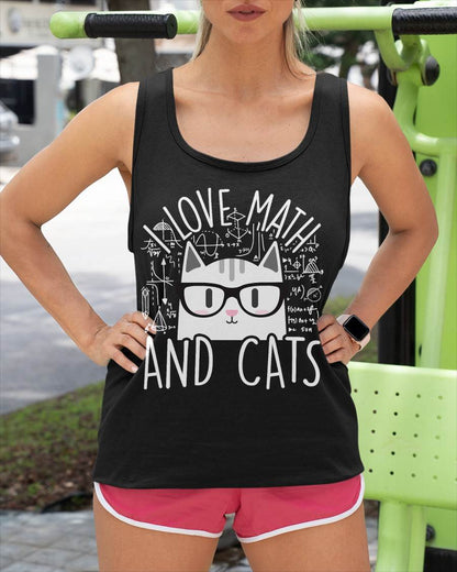 I Love Math and Cats Cute Kitty Cat Feline Lover Gift T-Shirt Small