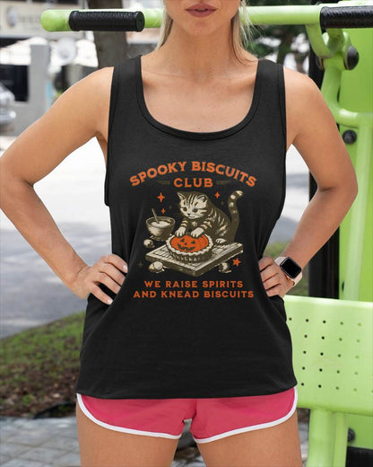 Spooky Biscuits Club Cat, Funny Halloween Baking Tee T-Shirt