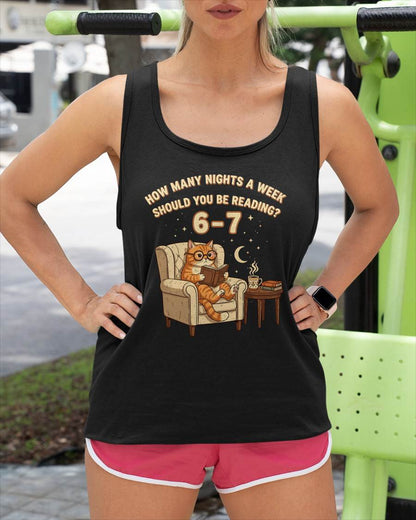Funny Cat Reading 6-7 Meme English Teacher Book Lover Humor T-Shirt