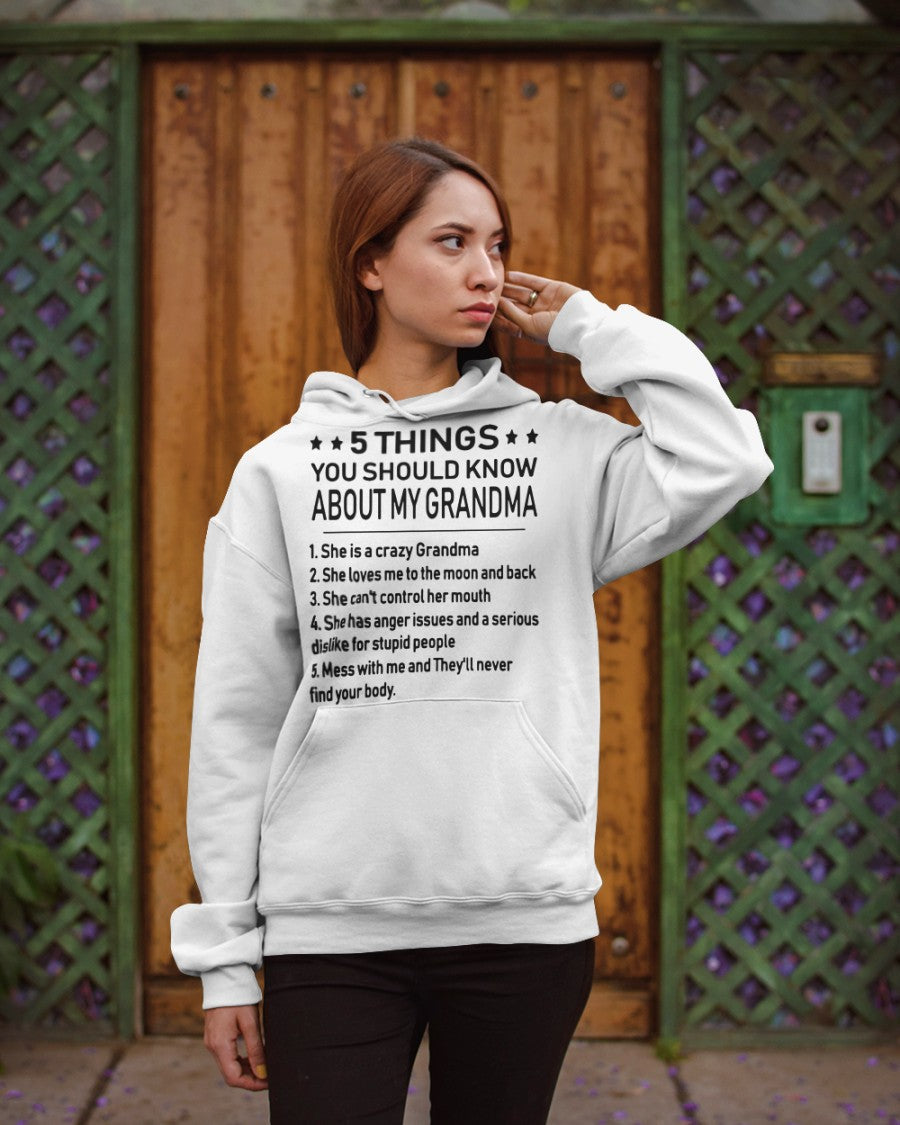 5 THINGS  YOU SHOULD KNOW ABOUT MY GRANDMA - Gift for granddaughter snow00 (SKU10-18)