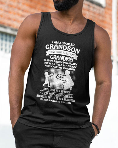 JANUARY, I HAVE A FREAKING AWESOME GRANDMA - GIFT T SHIRT FROM GRANDMA TO GRANDSON - SNOW01 (SKU2604-217-01)