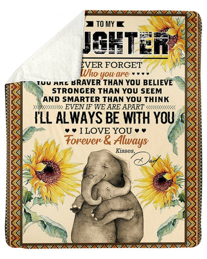 Elephant Blanket Love Your Dad Blanket - Gift For Daughter From Dad (SKUB06-65)