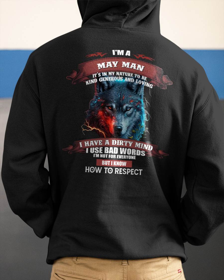 MAY - KNOW HOW TO RESPECT - BIRTHDAY T-SHIRT FOR MEN - SNOW05 (SKU12-162-05)