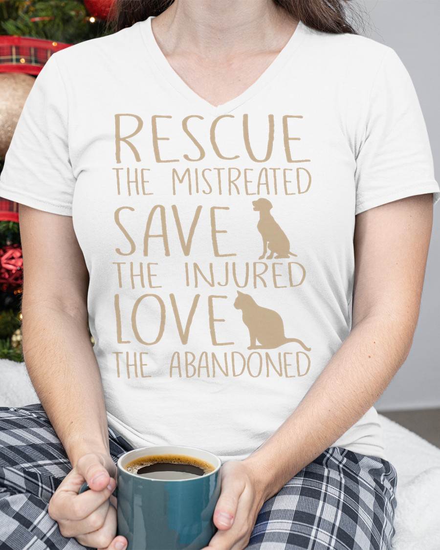 Rescue Save Love - Cute Animal Rescue Dog Cat Lovers T-Shirt