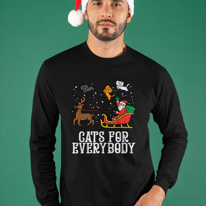 Cats For Everybody Christmas Cat Funny Xmas Women Santa T-Shirt - Christmas Unisex T-Shirt/Hoodie/Sweatshirt - SNOW00