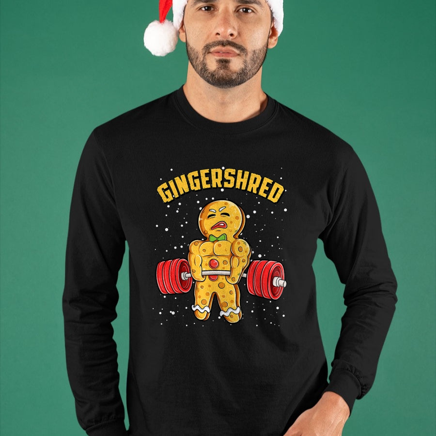 Gingershred Funny Gingerbread Man Gym Bodybuilding Christmas T-Shirt - Christmas Unisex T-Shirt/Hoodie/Sweatshirt - SNOW00