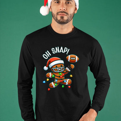 Funny Gingerbread Man Pajamas & PJs Xmas Holiday Oh Snap Gingerbreadman Christmas Football T-Shirt - Christmas Unisex T-Shirt/Hoodie/Sweatshirt - SNOW00