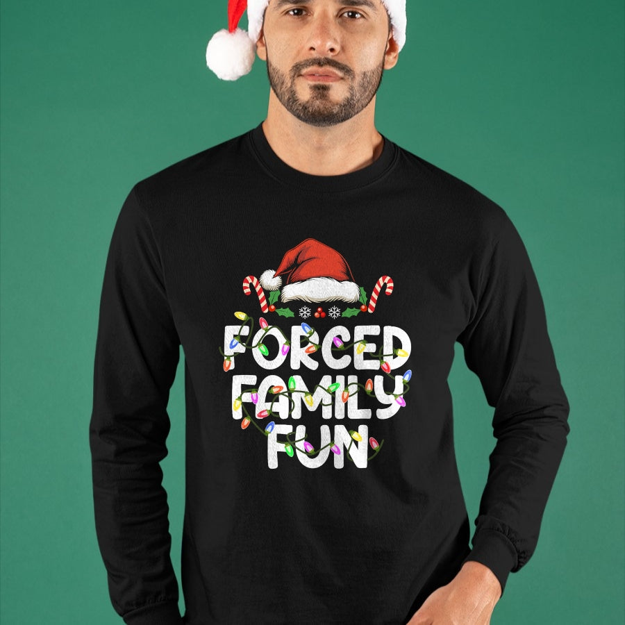 Forced Family Fun Christmas Pajamas Funny T-Shirt - Christmas Unisex T-Shirt/Hoodie/Sweatshirt - SNOW00