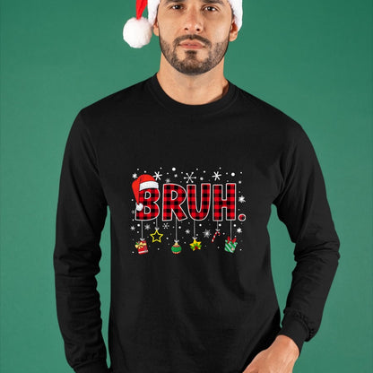 Bruh Funny Christmas Red Plaid Teens Boys Kids Xmas Pajamas T-Shirt - Christmas Unisex T-Shirt/Hoodie/Sweatshirt - SNOW00