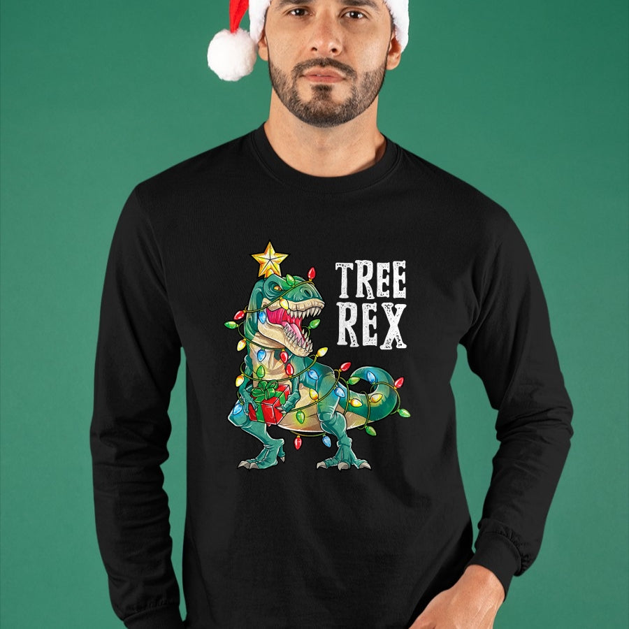 Most Wonderful Christmas Co Dinosaur Christmas Tree Rex Pajamas Men Boys Xmas Lights T-Shirt - Christmas Unisex T-Shirt/Hoodie/Sweatshirt - SNOW00