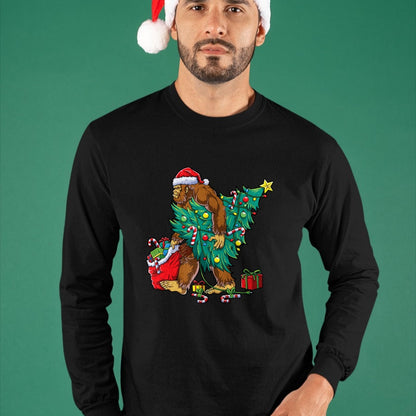 Most Wonderful Christmas Co Bigfoot Christmas Tree Lights Xmas Boys Men Sasquax T-Shirt - Christmas Unisex T-Shirt/Hoodie/Sweatshirt - SNOW00