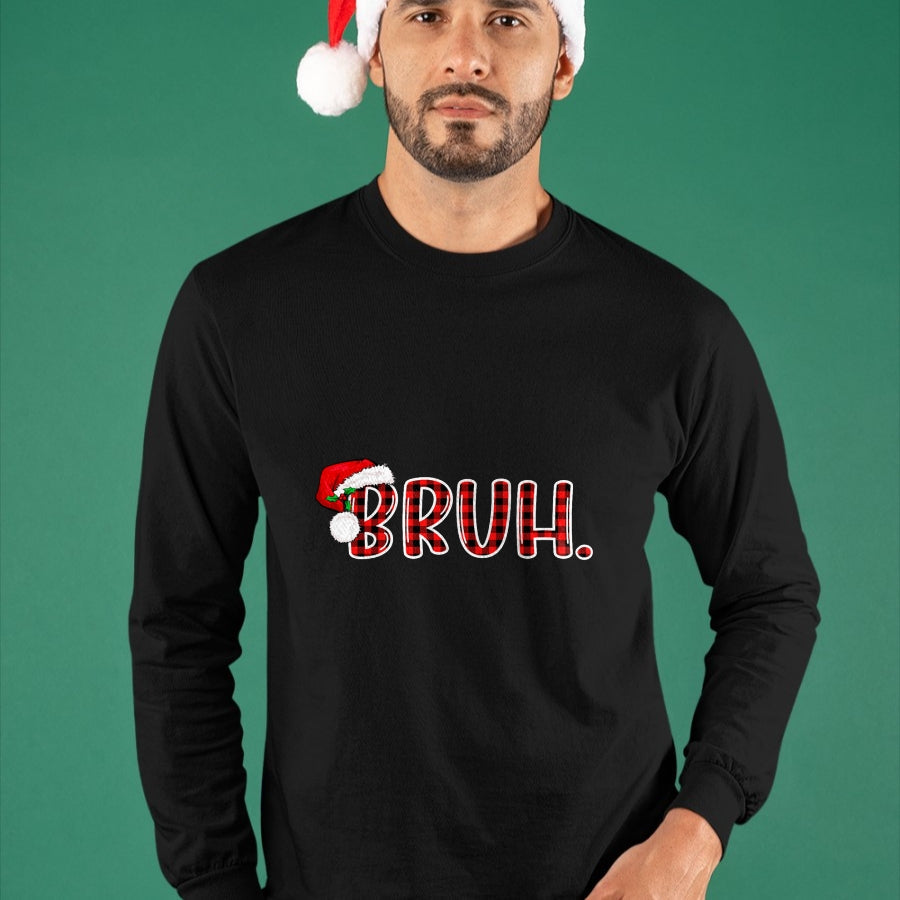 Bruh Funny Christmas Plaid Teens Boys Kids Xmas Pajamas T-Shirt - Christmas Unisex T-Shirt/Hoodie/Sweatshirt - SNOW00