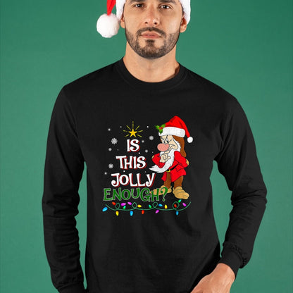 Is This Jolly Enough Grumpy Elf Pajama Christmas Lights T-Shirt - Christmas Unisex T-Shirt/Hoodie/Sweatshirt - SNOW00