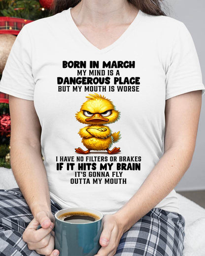 MARCH SHIRT MY MOUTH IS A DANGEROUS PLACE - SNOW03 (SKU2605-61-03)