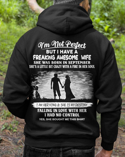 SEPTEMBER, I'M NOT PERFECT BUT I HAVE A FREAKING AWESOME WIFE GIFT T SHIRT FROM WIFE FOR HUSBAND – SNOW MALE01 (SKU2602-43-09)